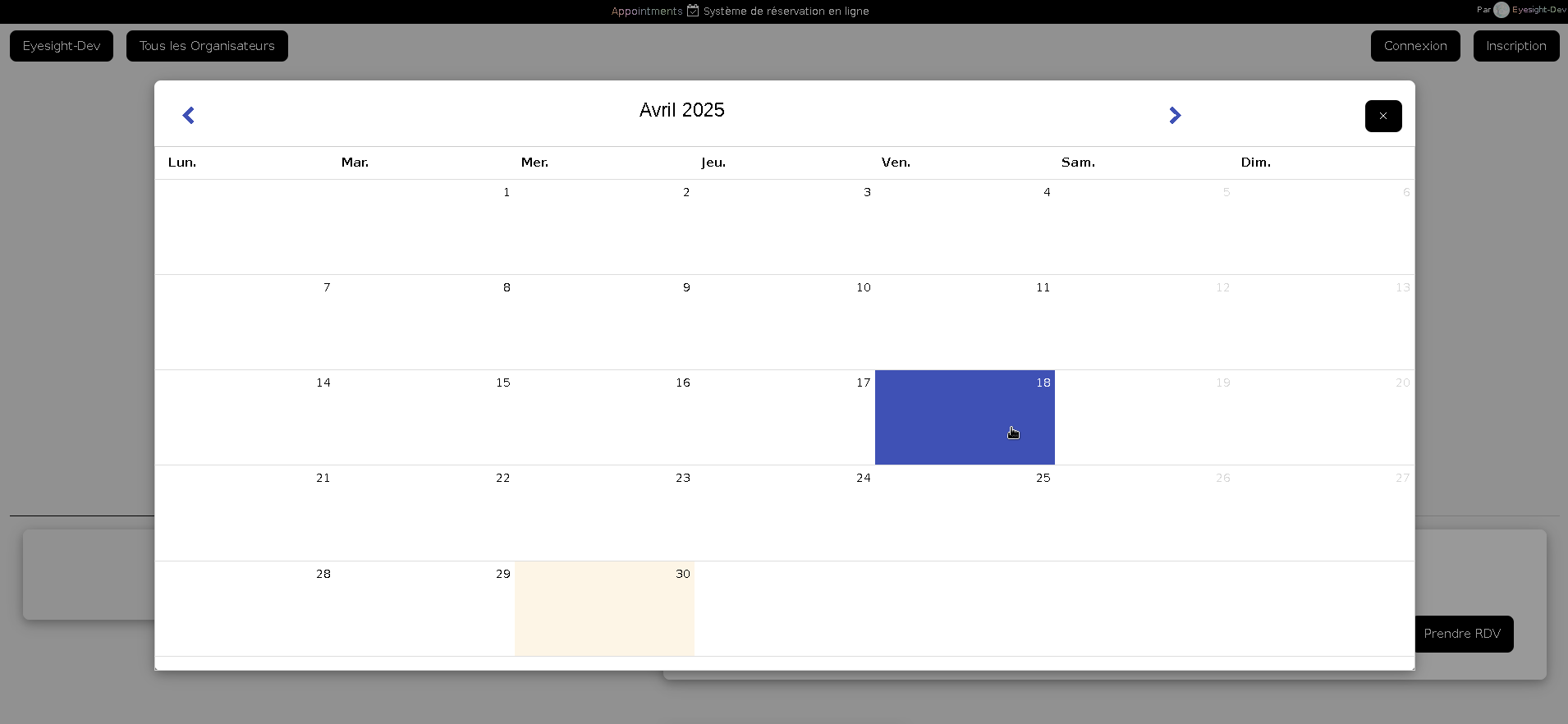 Outil de réservation