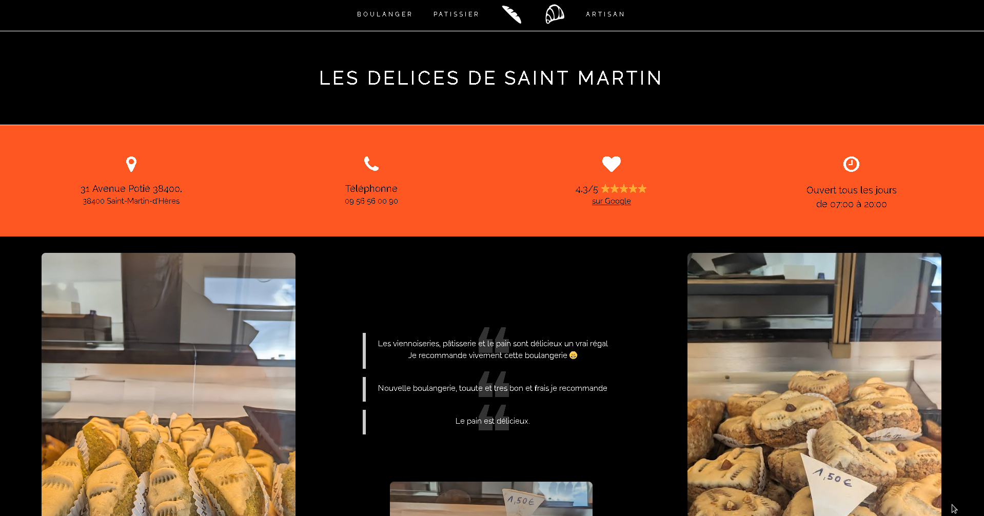 Mini-site Boulangerie